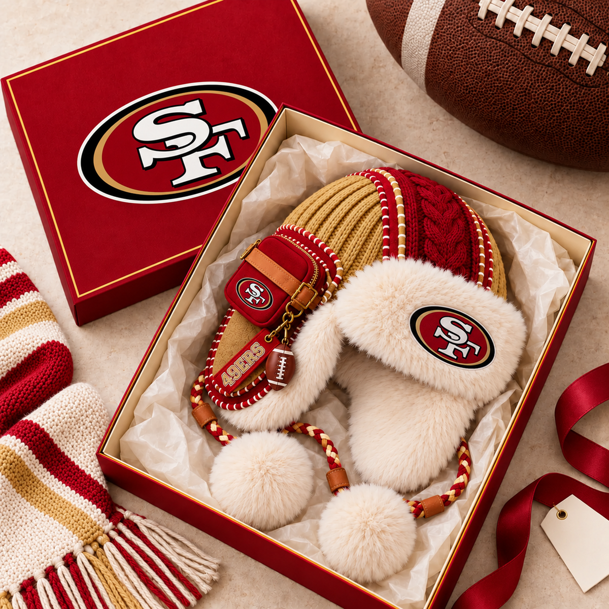 Premium NFL SF Plush Trapper Hat