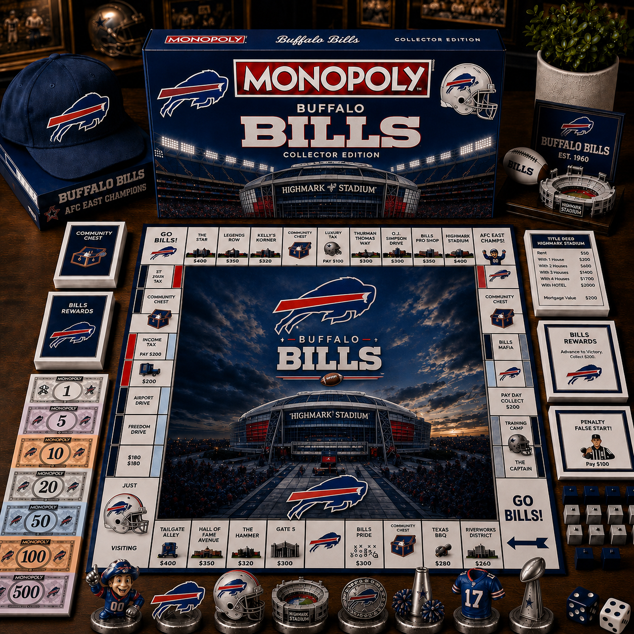 Premium NFL x BUF Monopoly Collector’s Edition Board Game