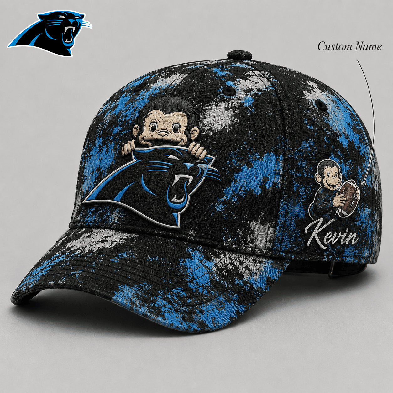Premium NFL x CAR Curious George Custom Name Classic Cap For Passionate Game Day