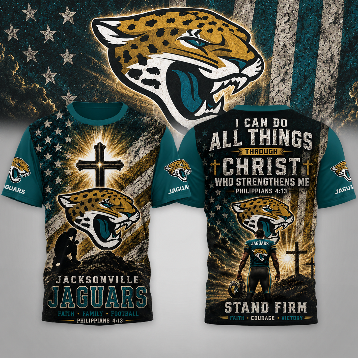 Premium NFL x JAX Faith Family 3D Shirt