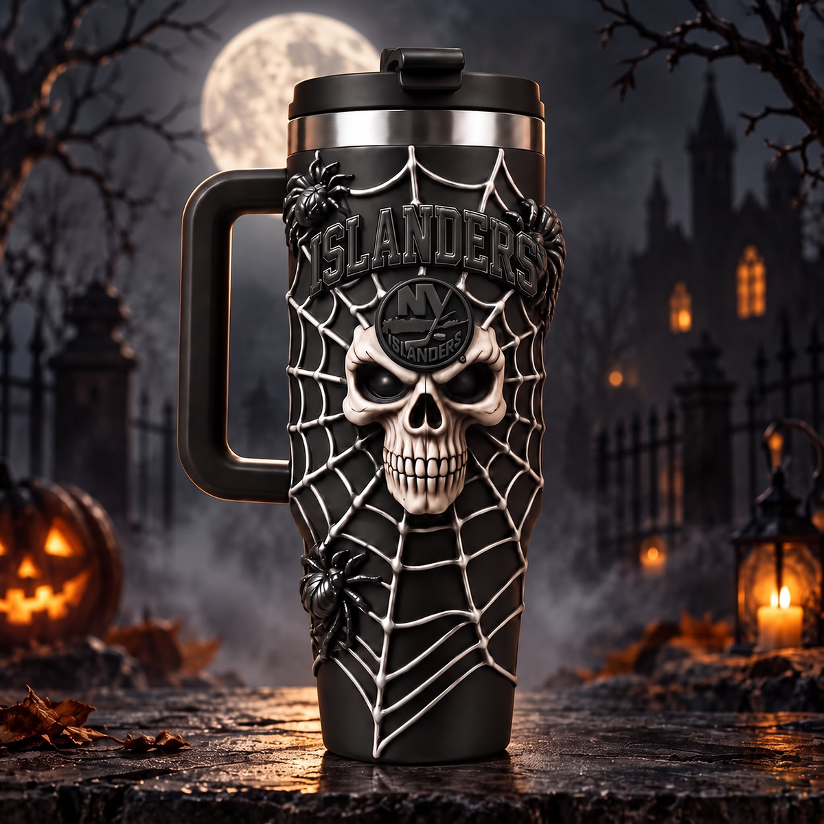 Premium NHL x NYI Skull 40oz Tumbler With Straw