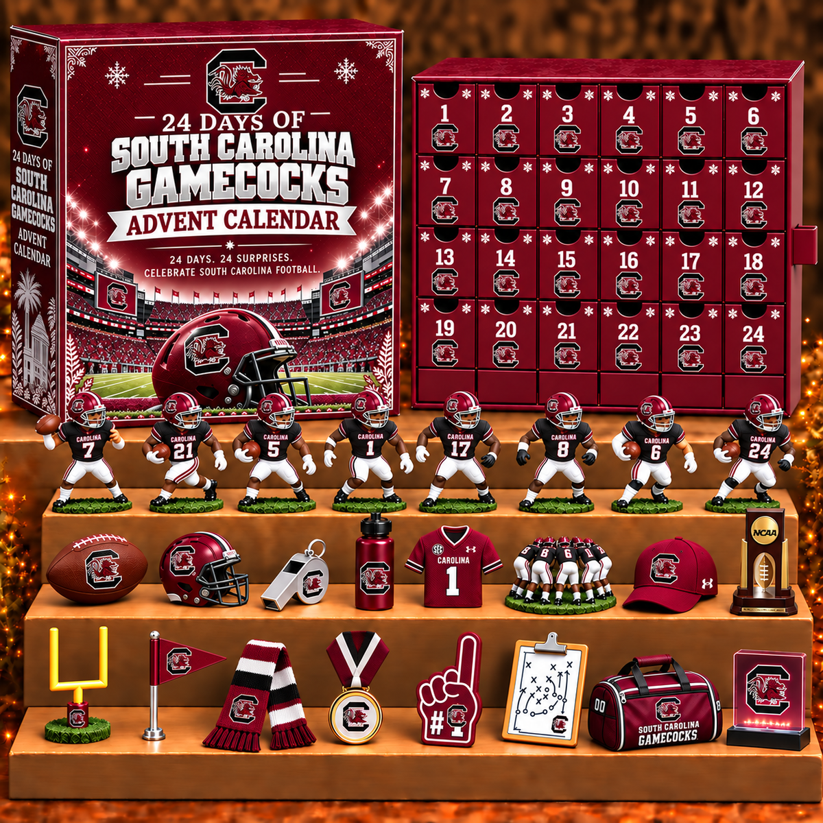 SCG x NCAA Personalized 24 Days Of American Football Advent Calendar Blink Box