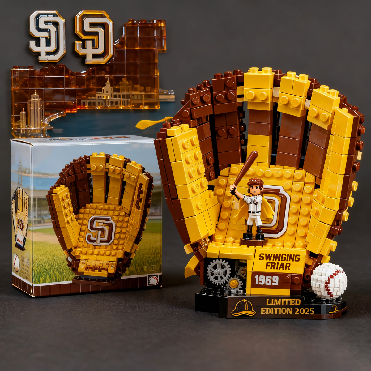 SDP x MLB Teams Premium Baseball Glove Building Block Set
