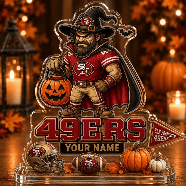 SF49 NFL Halloween Acrylic Block Plaque Personalized Gift For Fan