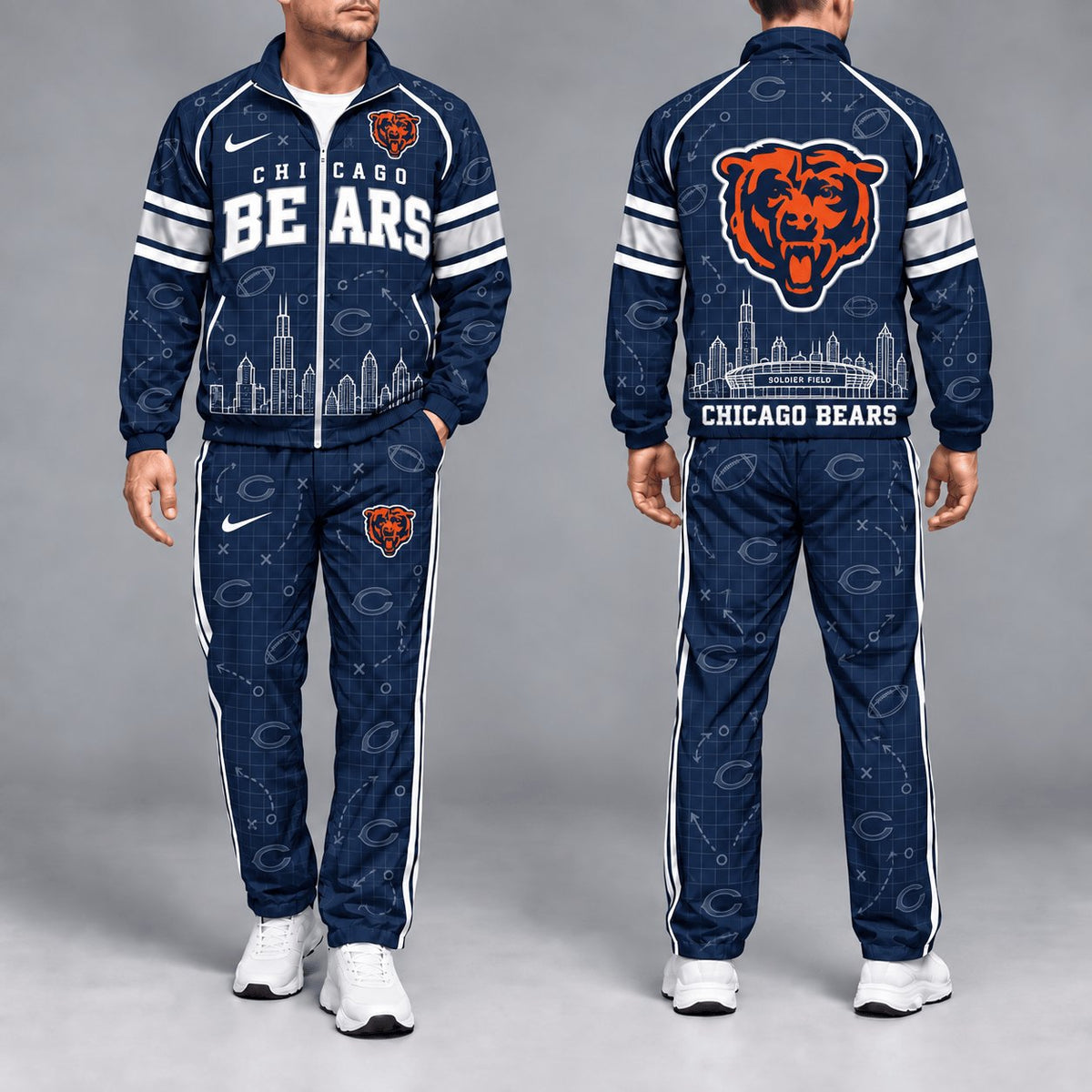 SIGNATURE NFL X CHI EXCLUSVIE Game Day Windbreaker Tracksuit Set For Men
