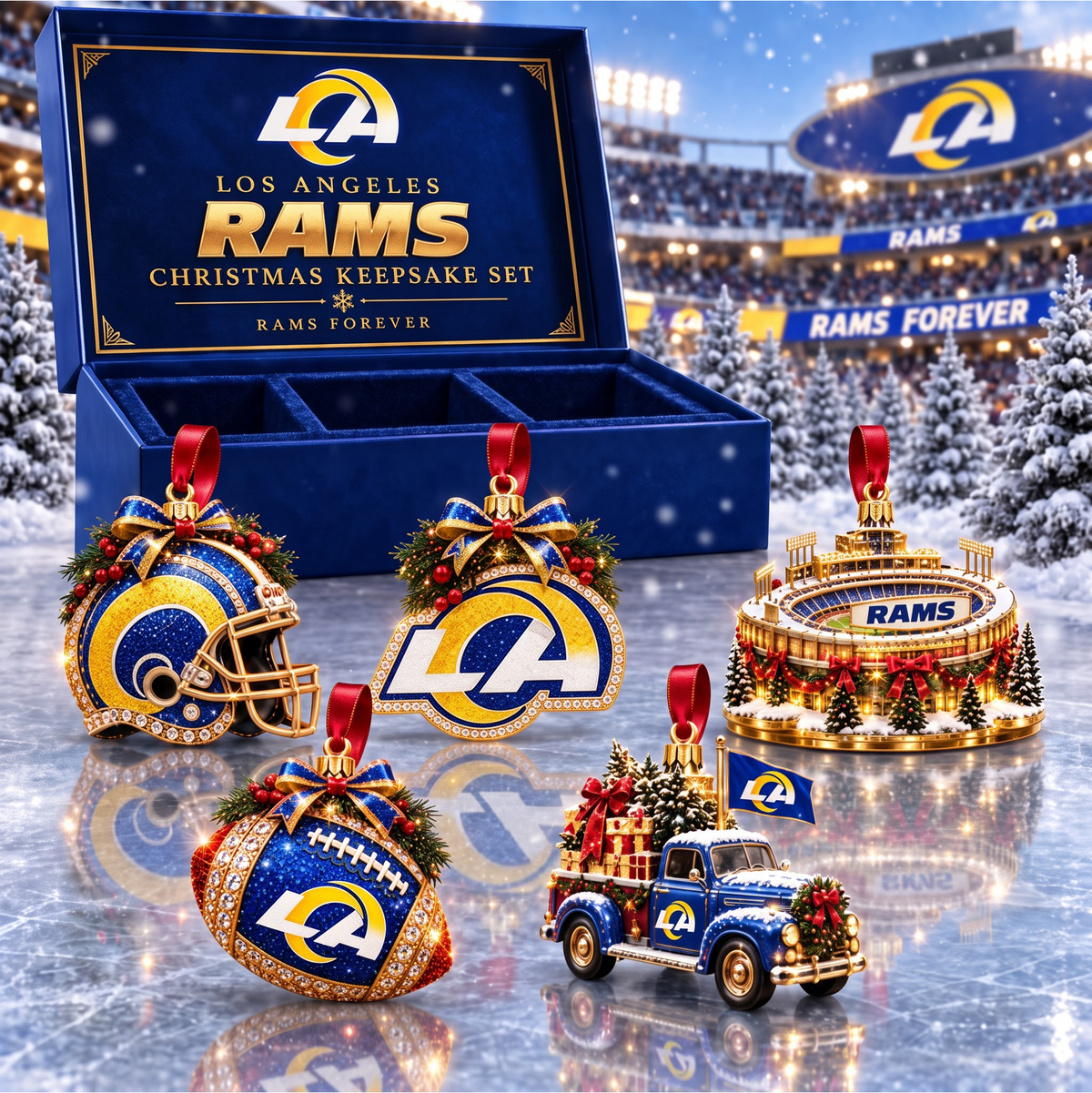 SIGNATURE NFL X LAR DELUXE Christmas KICKOFF Personalized Set Acrylic Ornament GIFT FOR FAN LIMITED EDITION