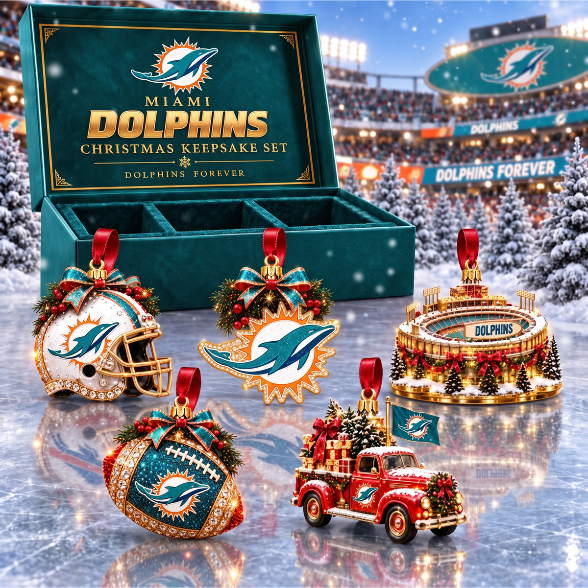 SIGNATURE NFL X MD DELUXE Christmas KICKOFF Personalized Set Acrylic Ornament GIFT FOR FAN LIMITED EDITION
