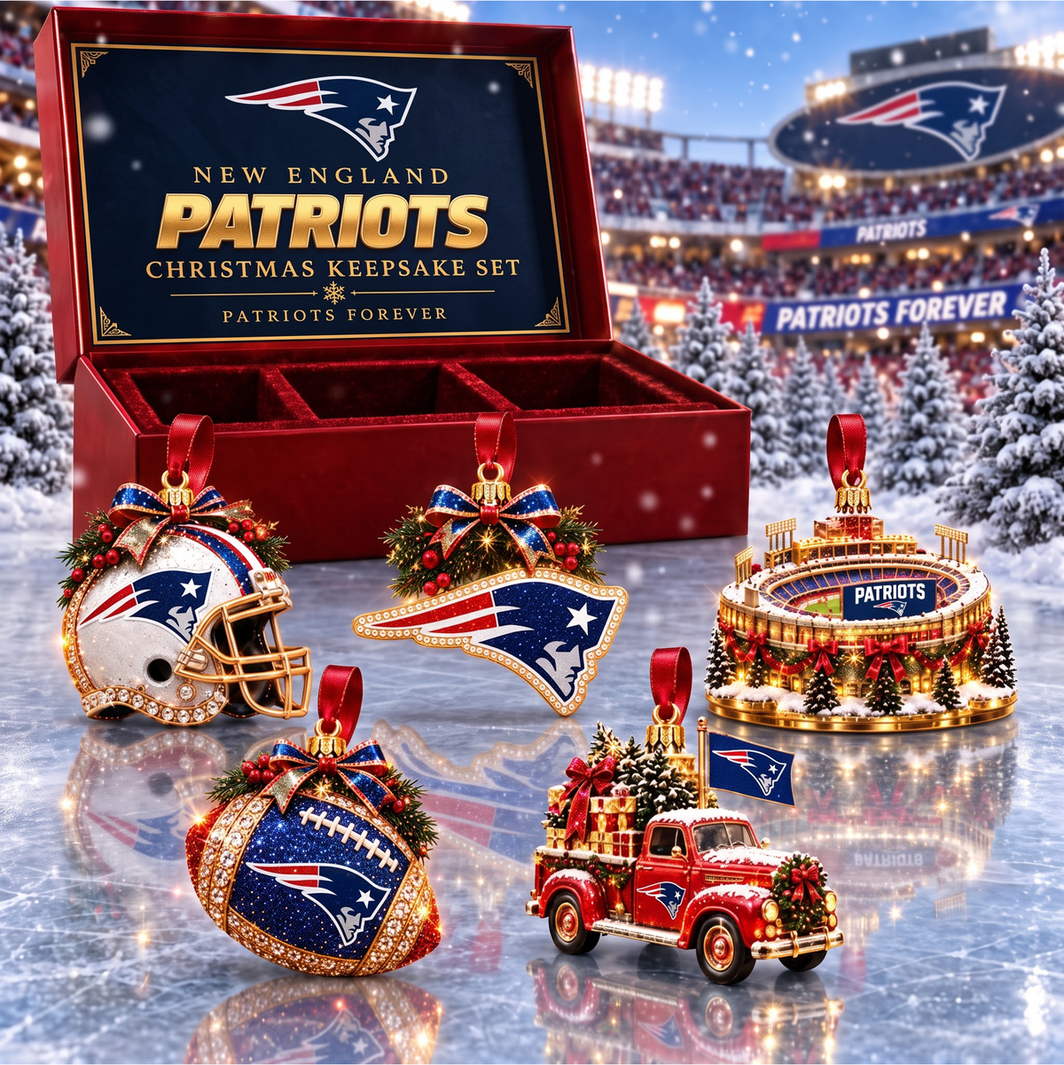 SIGNATURE NFL X NEP DELUXE Christmas KICKOFF Personalized Set Acrylic Ornament GIFT FOR FAN LIMITED EDITION