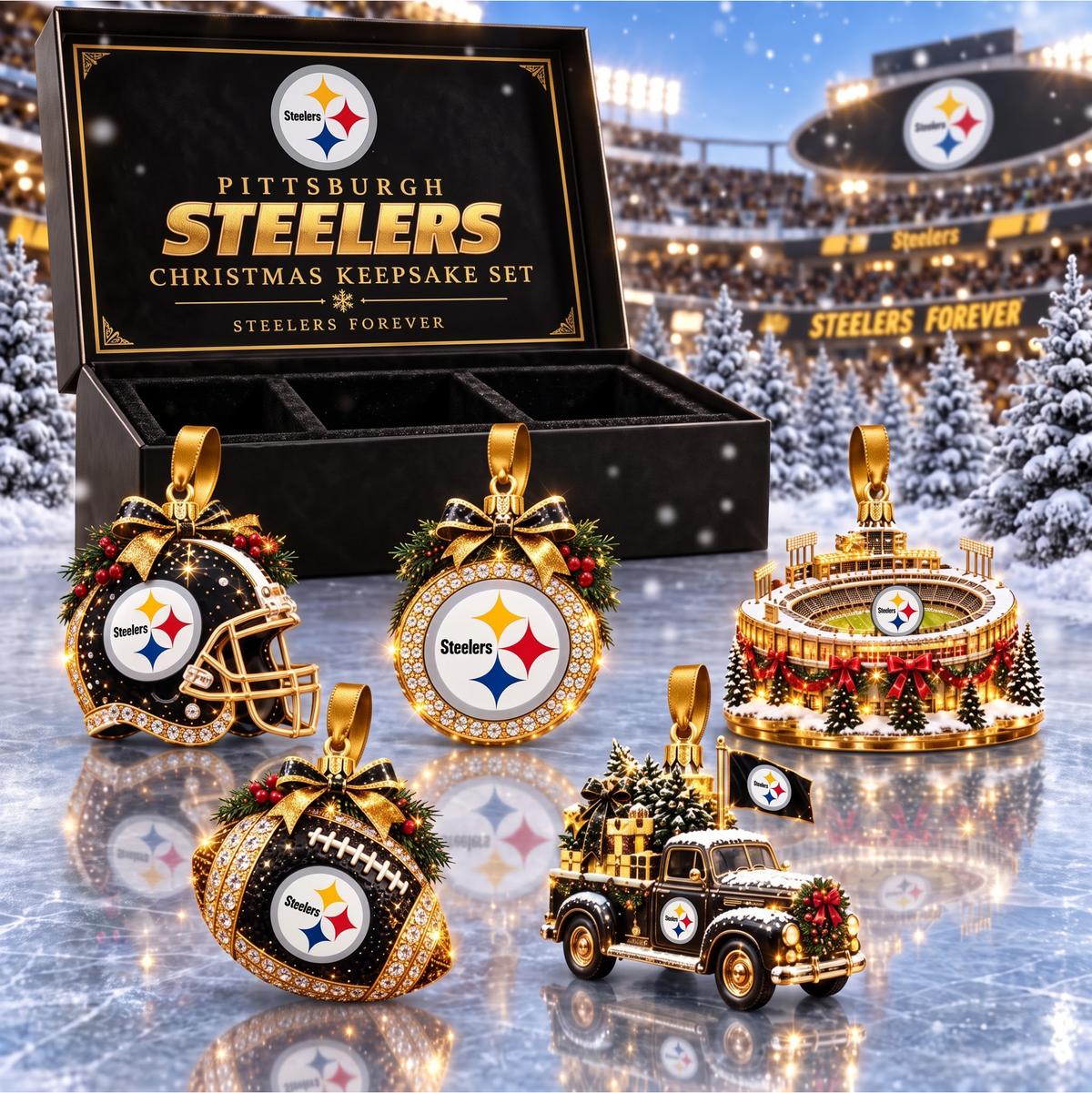 SIGNATURE NFL X PS DELUXE Christmas KICKOFF Personalized Set Acrylic Ornament GIFT FOR FAN LIMITED EDITION