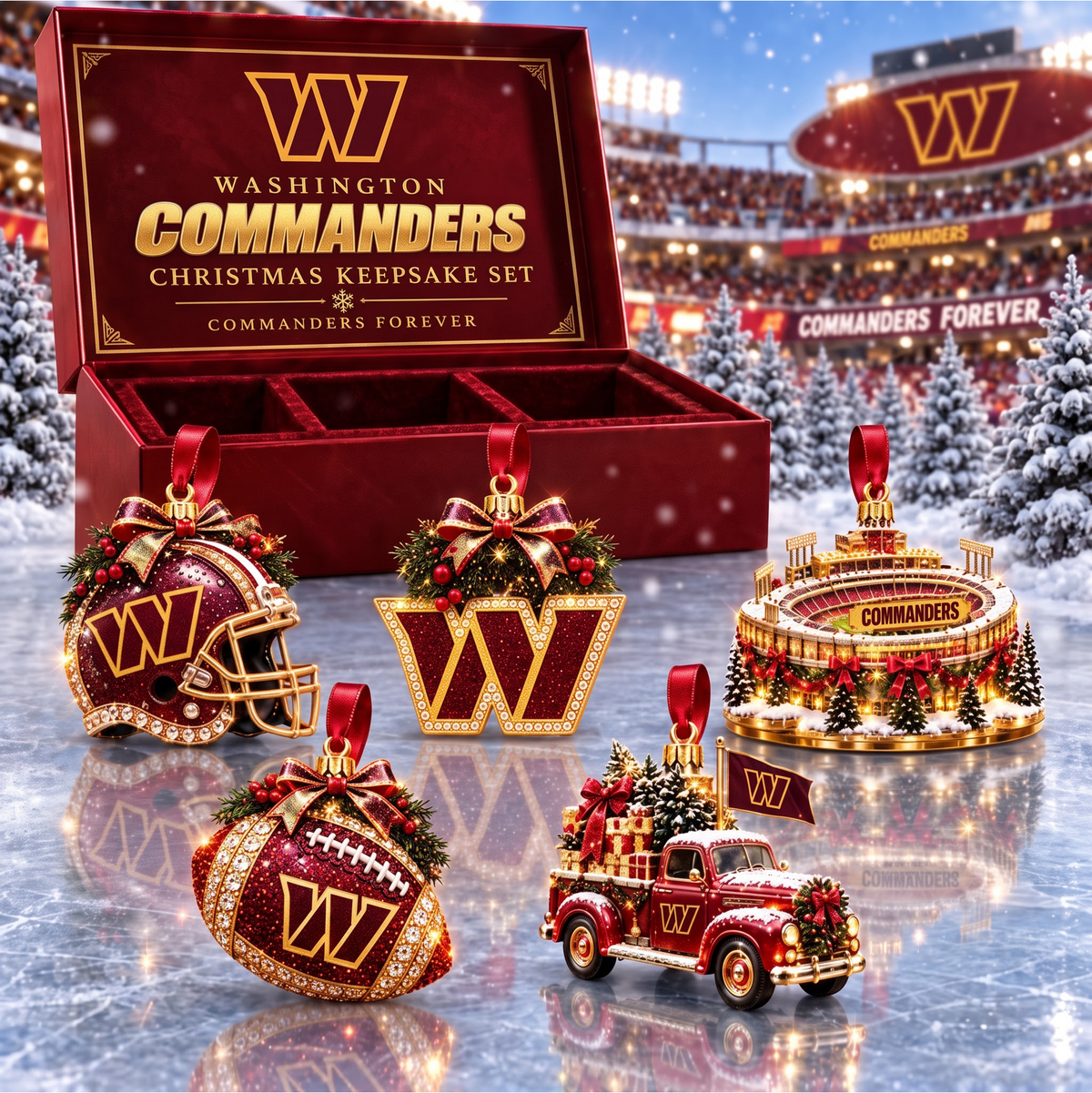 SIGNATURE NFL X WC DELUXE Christmas KICKOFF Personalized Set Acrylic Ornament GIFT FOR FAN LIMITED EDITION