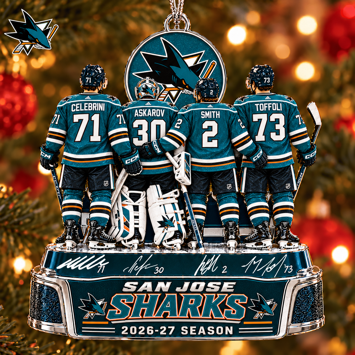 SJS x NHL Game Day Premium Personalized Acrylic Ornament Gift For Fan