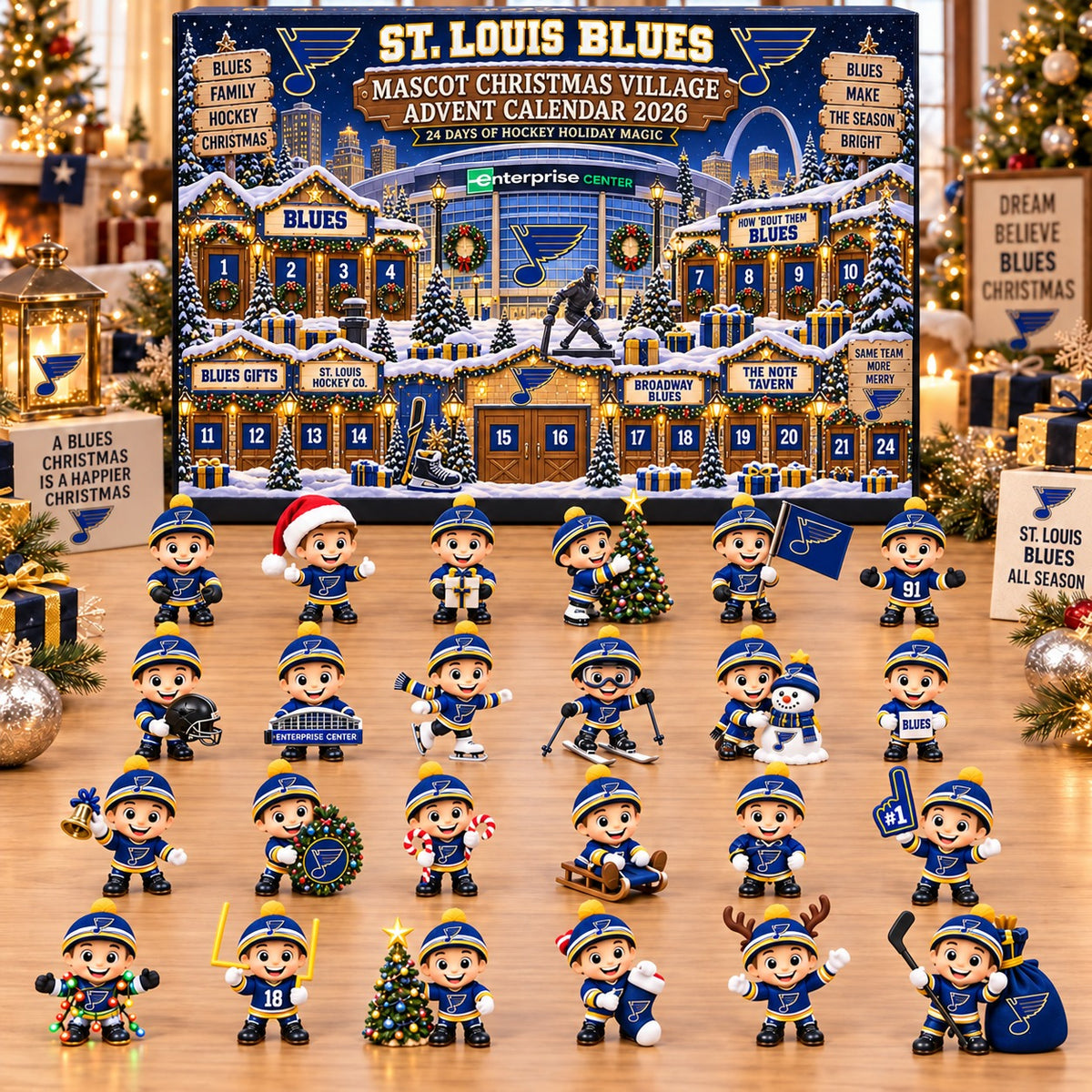 SLB x NHL Mascot Christmas Village Advent Calendar Blink Box