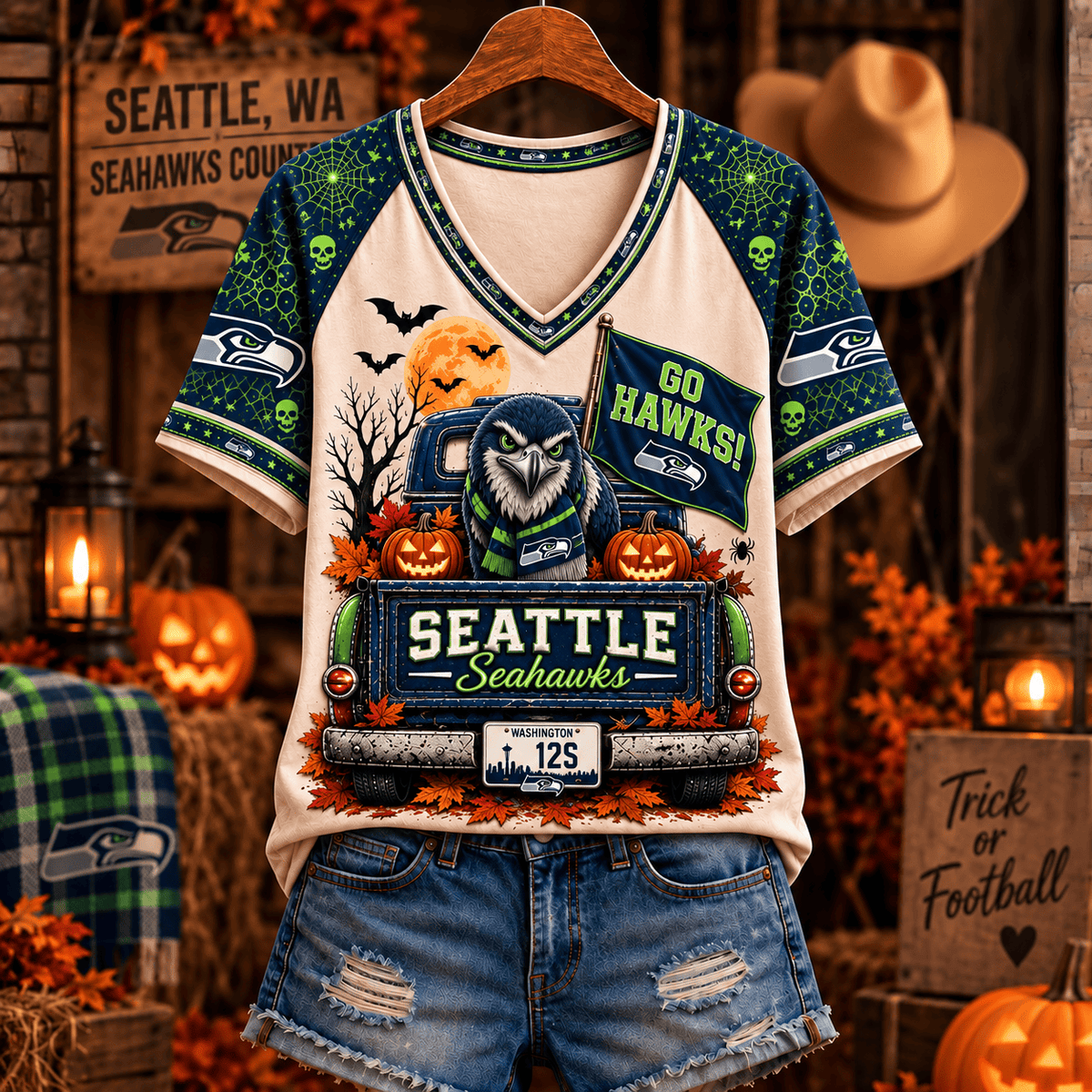 SS Premium Halloween V-Neck T Shirt Gift For Fan