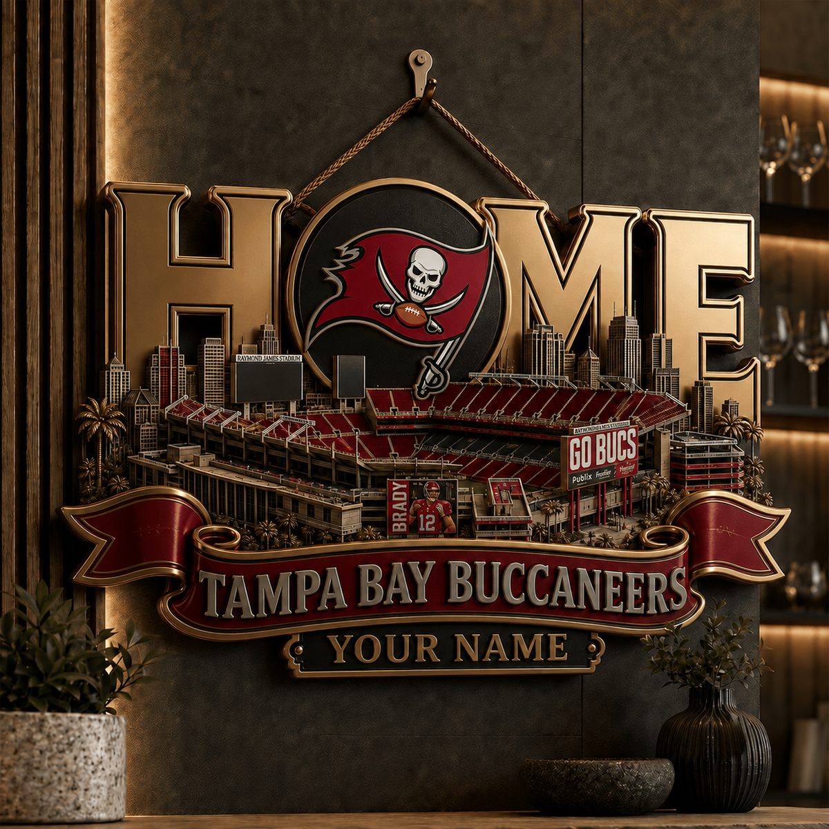 TBB x NFL Metal Wall Art - Custom Name Football Gift