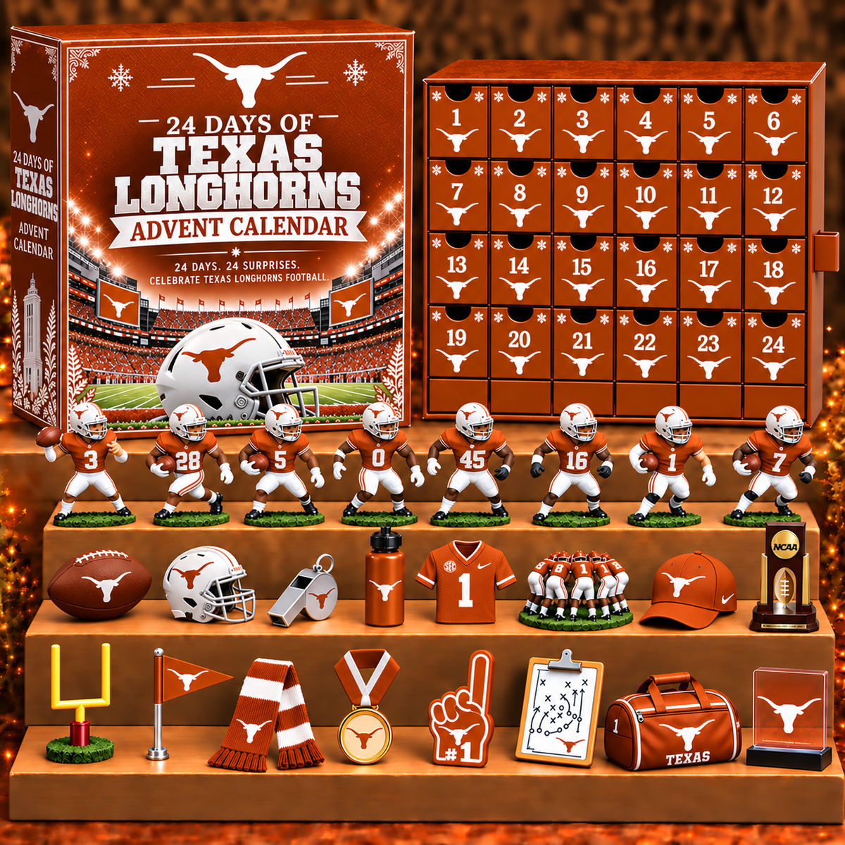 TL x NCAA Personalized 24 Days Of American Football Advent Calendar Blink Box
