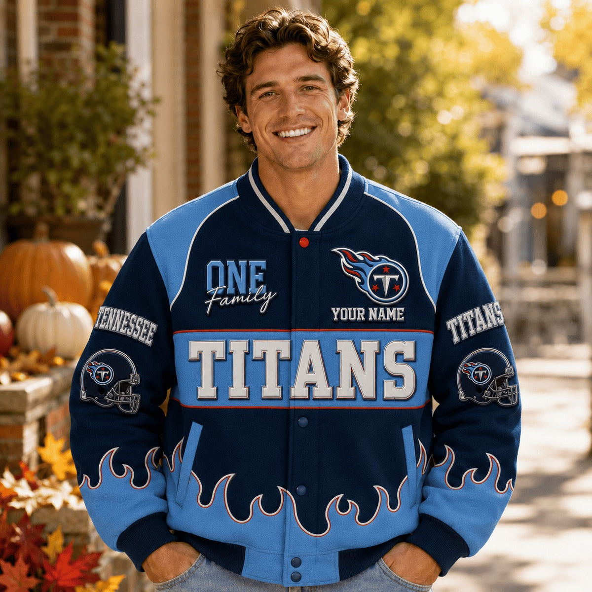 TT NFL Team Baseball Jacket Custom Any Name Gift For Fan