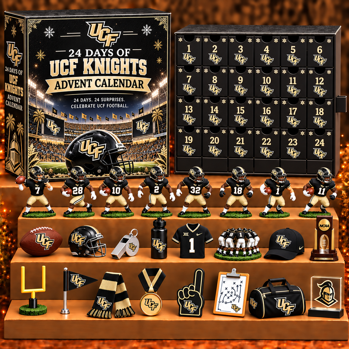 UCFK x NCAA Personalized 24 Days Of American Football Advent Calendar Blink Box