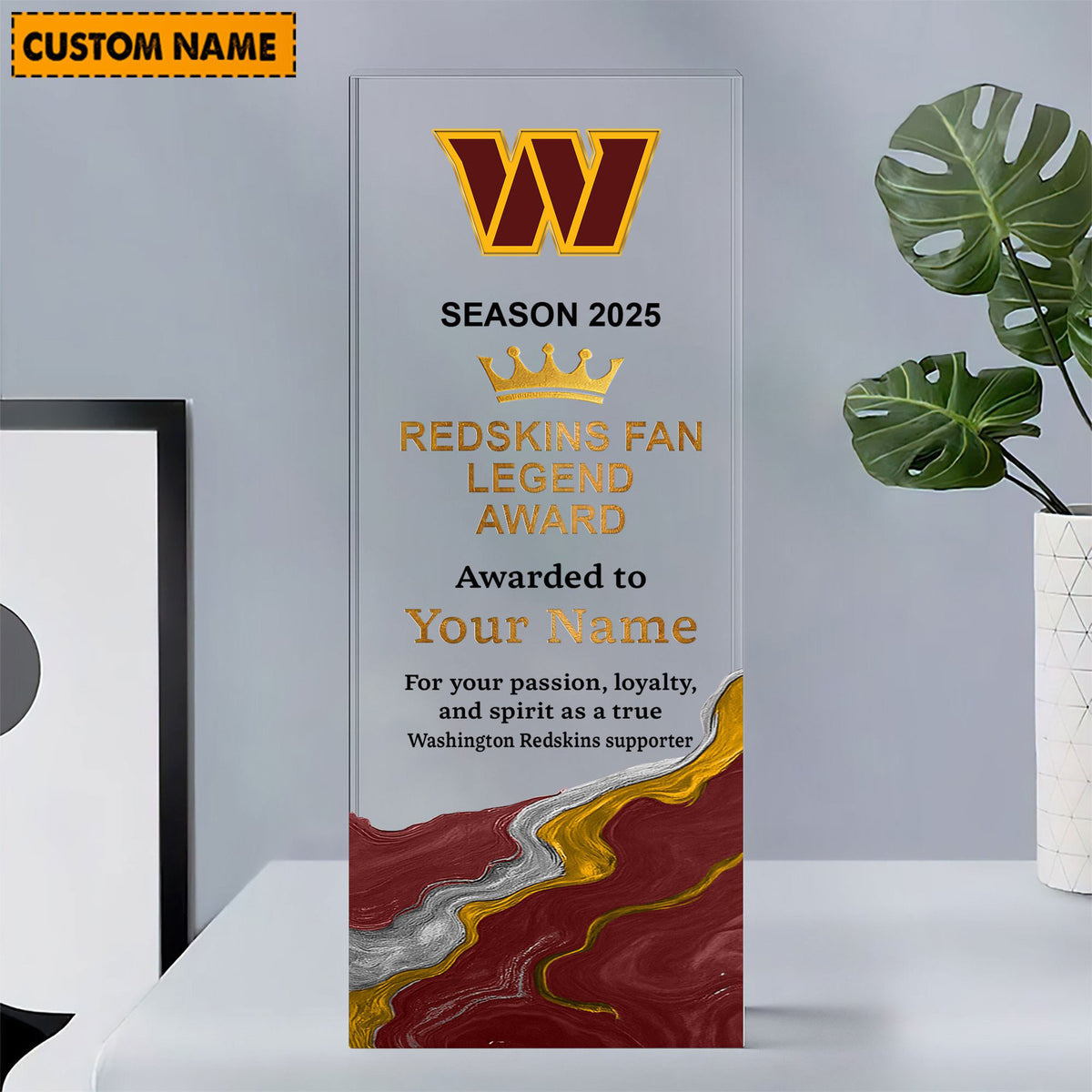 WC NFL Personalized Acrylic Award Plaque Funny Christmas Gift For Family