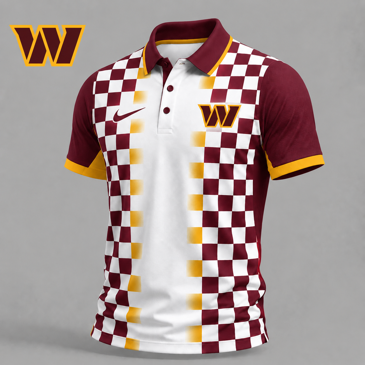 WC Premium NFL Checkered Fade Polo Shirt