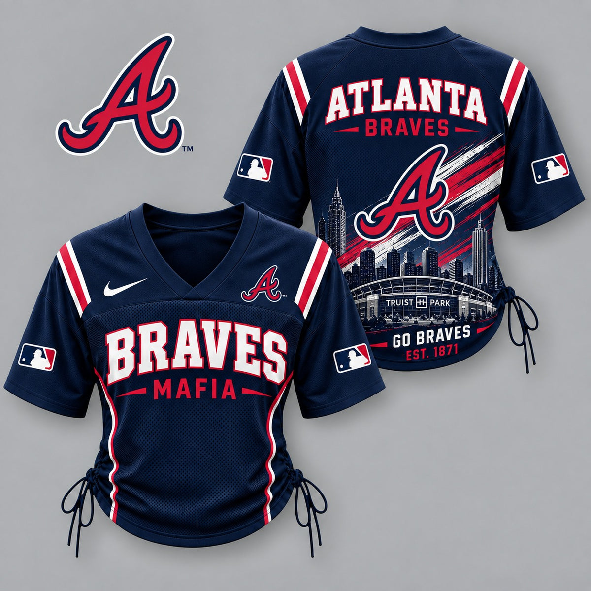 AB Premium MLB Game Day Women Lace-Up Jersey Shirt