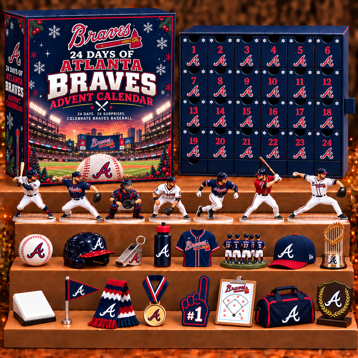 AB x MLB Personalized 24 Days Of Baseball Advent Calendar Blink Box