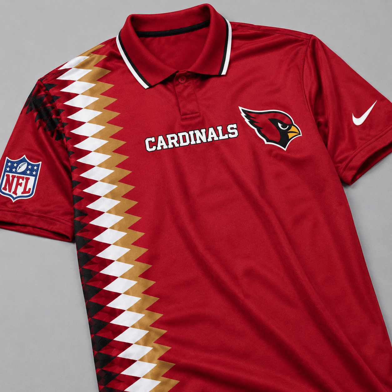 AC Premium NFL Men’s Sporty Zigzag Stripe Polo Shirt