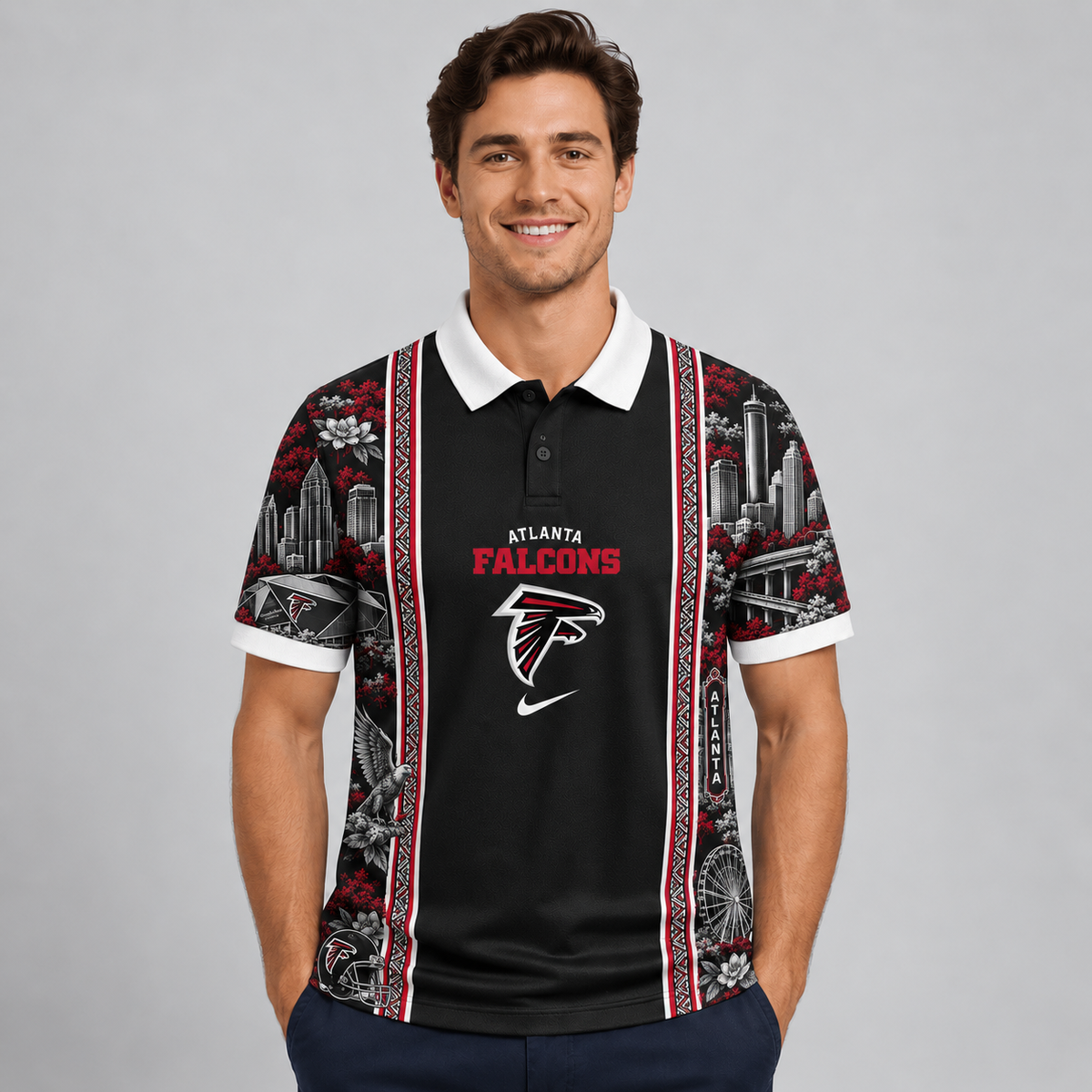 AF Premium NFL Heritage Cityscape Polo Shirt for Loyal Fans