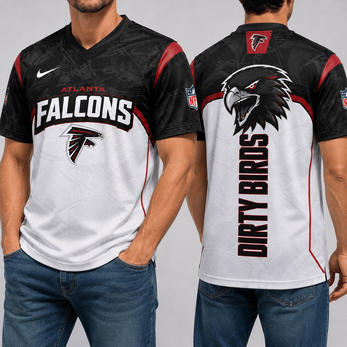 AF Premium NFL Power Graphic 3D V-neck Shirt