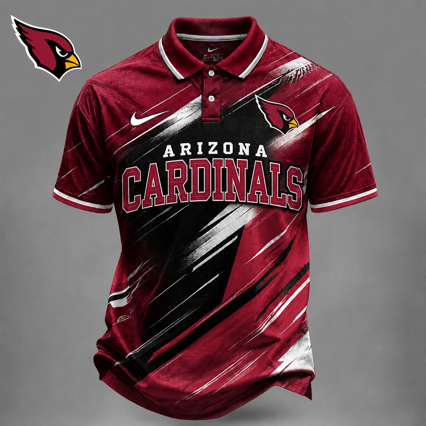 ARI x NFL Premium Bold Stripe Polo Shirt