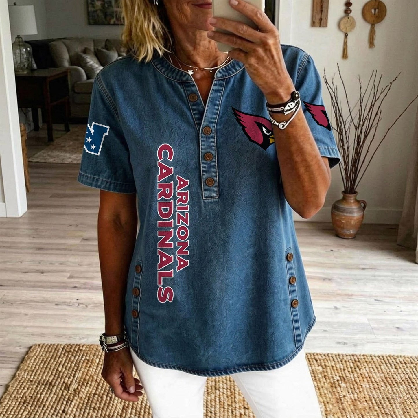 ARI x NFL Women’???s Denim Casual Tops DATND LBN 190526