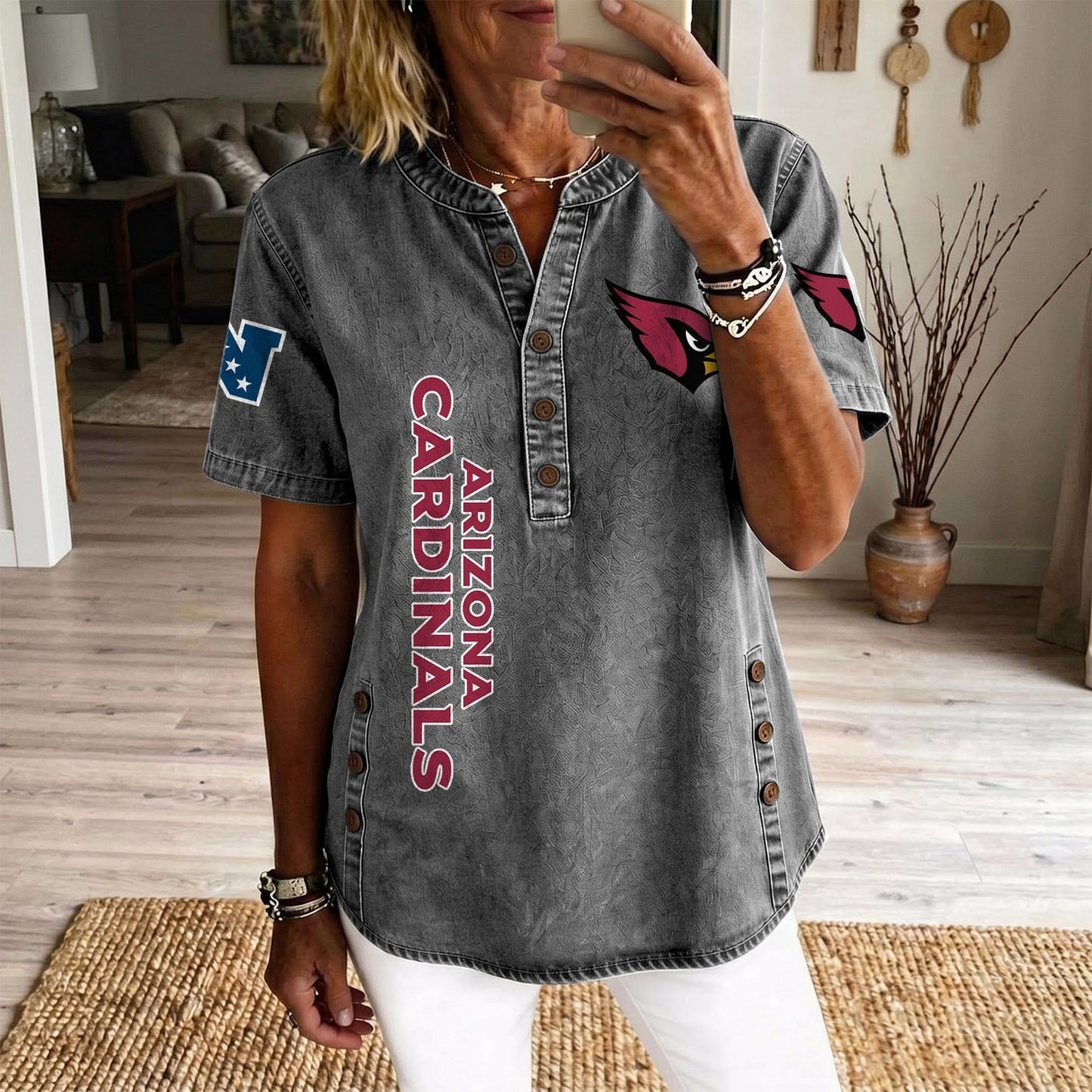 ARI x NFL Women’???s Denim Casual Tops DATND LBN 190526