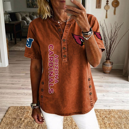 ARI x NFL Women’???s Denim Casual Tops DATND LBN 190526
