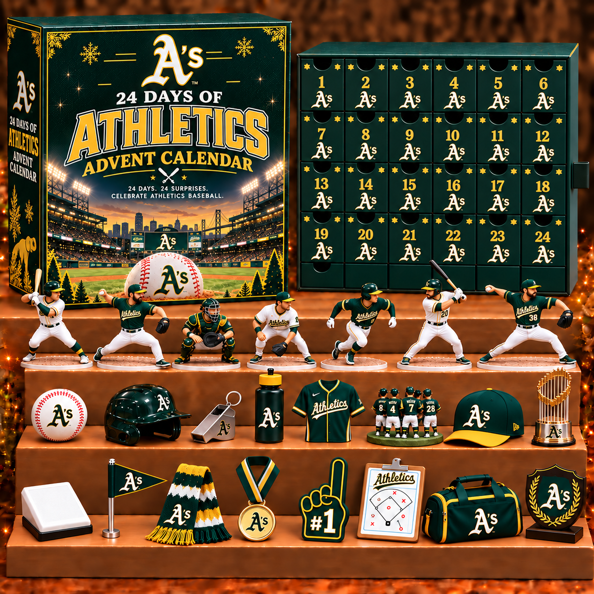 ATH x MLB Personalized 24 Days Of Baseball Advent Calendar Blink Box