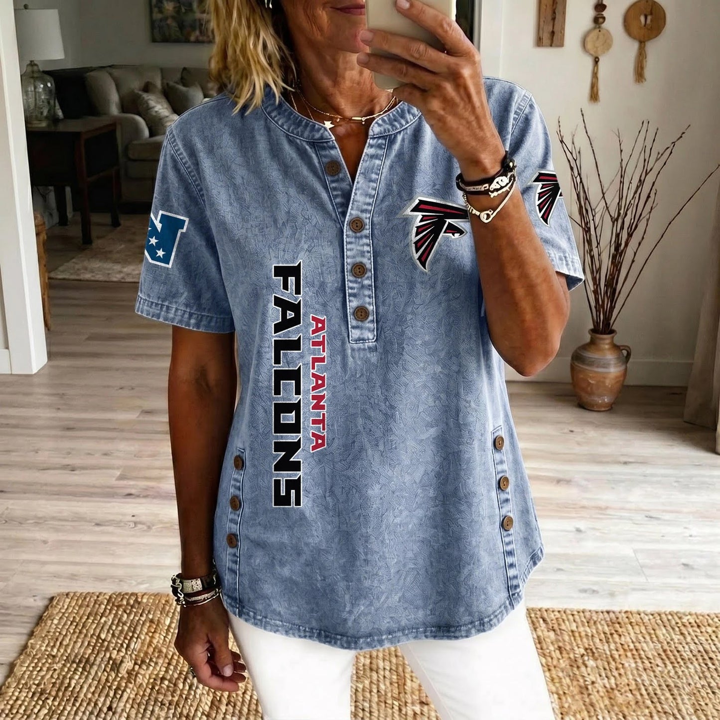 ATL x NFL Women’???s Denim Casual Tops DATND LBN 190526