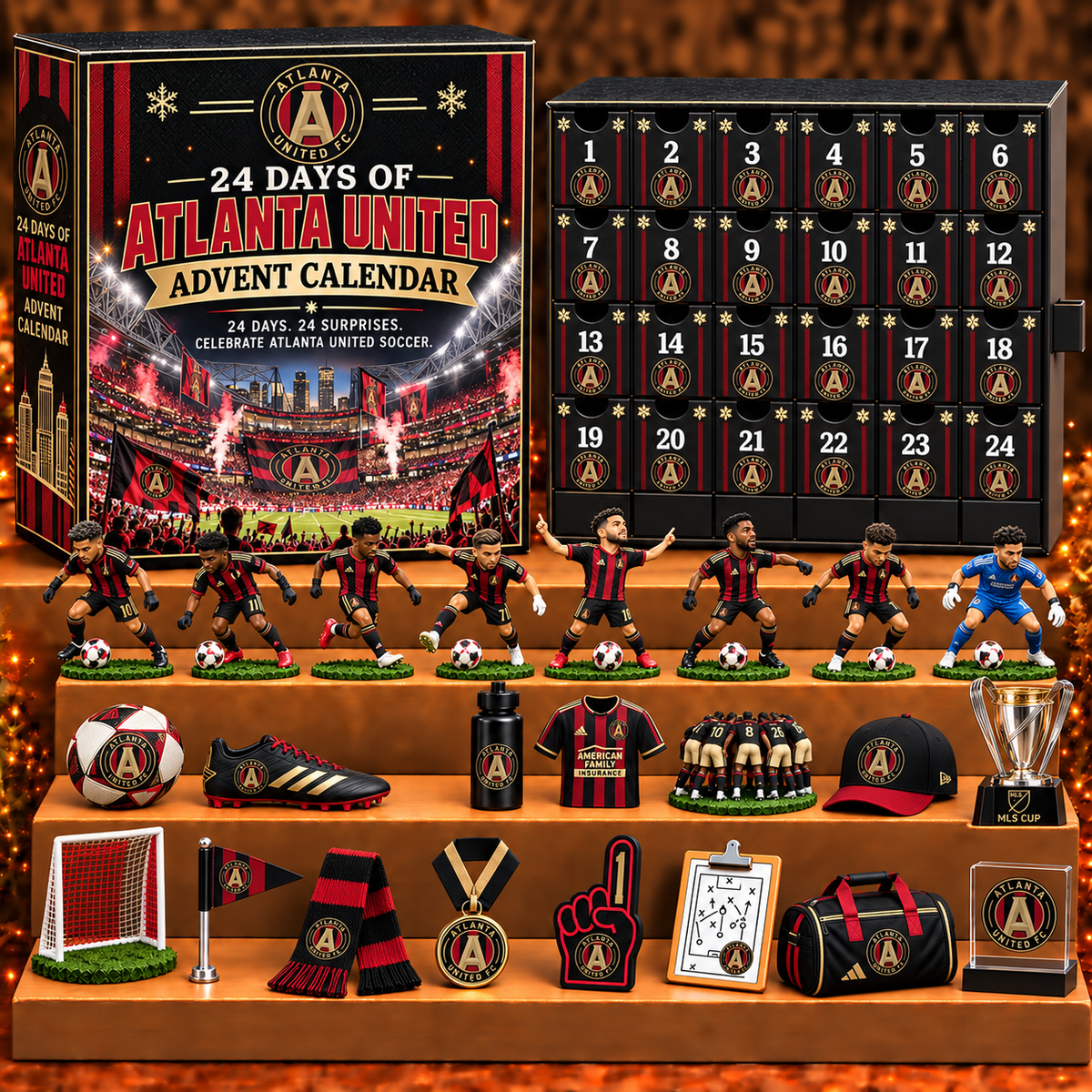 AU x MLS Personalized 24 Days Of Soccer Calendar Blink Box
