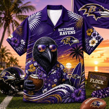 BAL x NFL Premium Beach Vibes Hawaiian Shirt