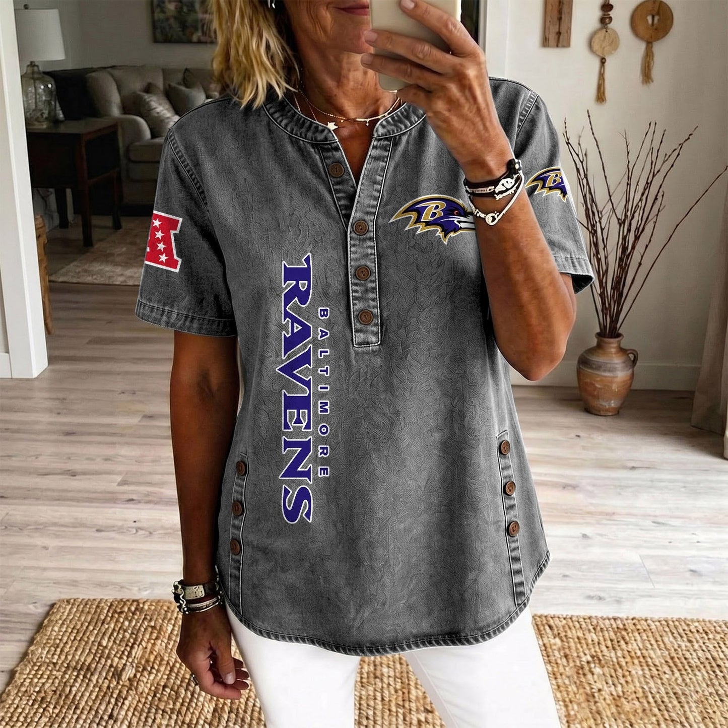 BAL x NFL Women’???s Denim Casual Tops DATND LBN 190526