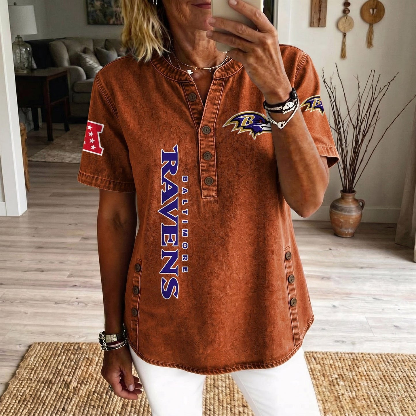 BAL x NFL Women’???s Denim Casual Tops DATND LBN 190526
