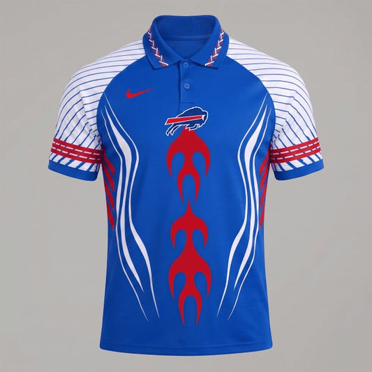 BB Premium NFL Flame Stripe Athletic Polo Shirt