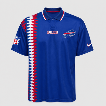 BB Premium NFL Men’s Sporty Zigzag Stripe Polo Shirt