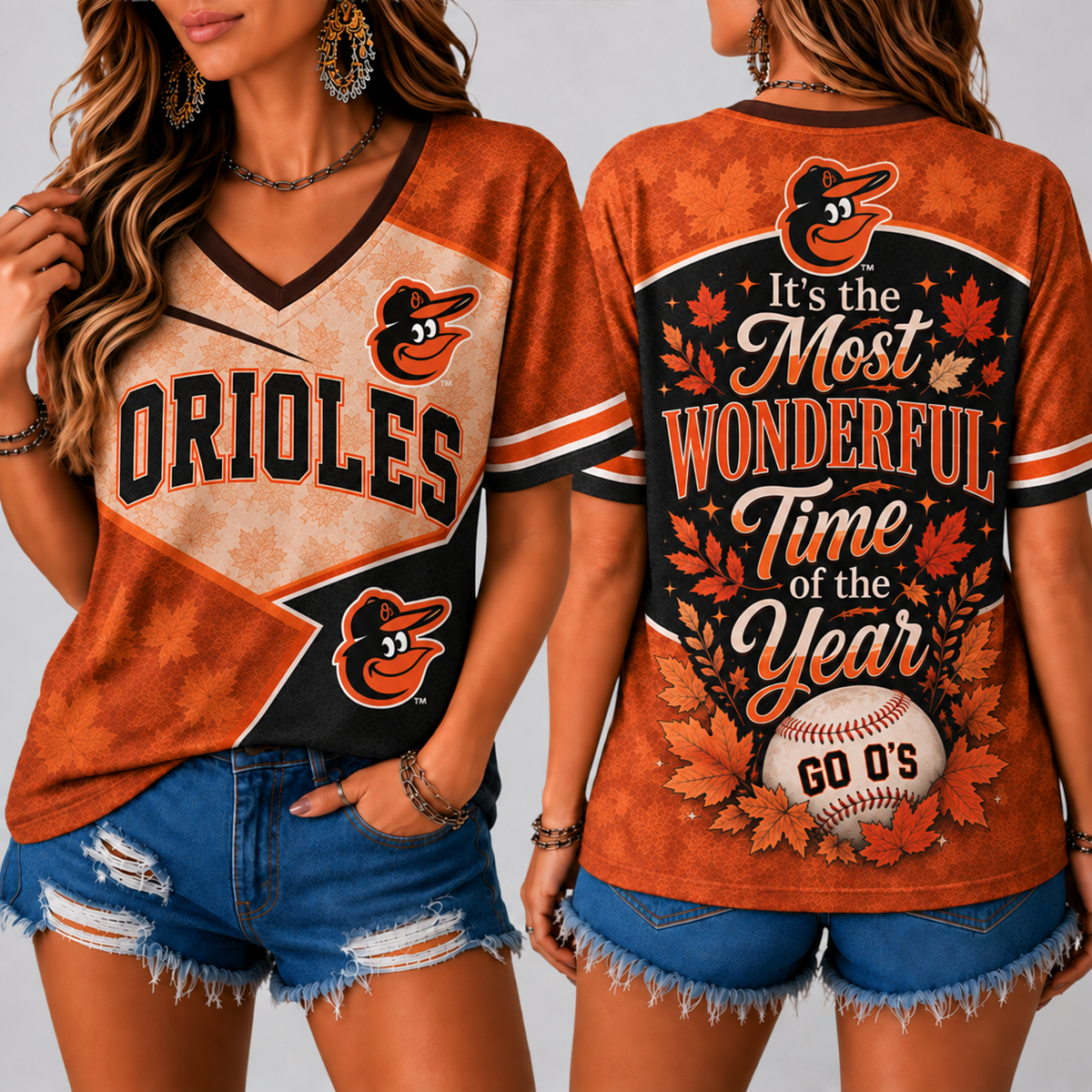 BO Premium MLB Fall Game Day V-Neck Shirt
