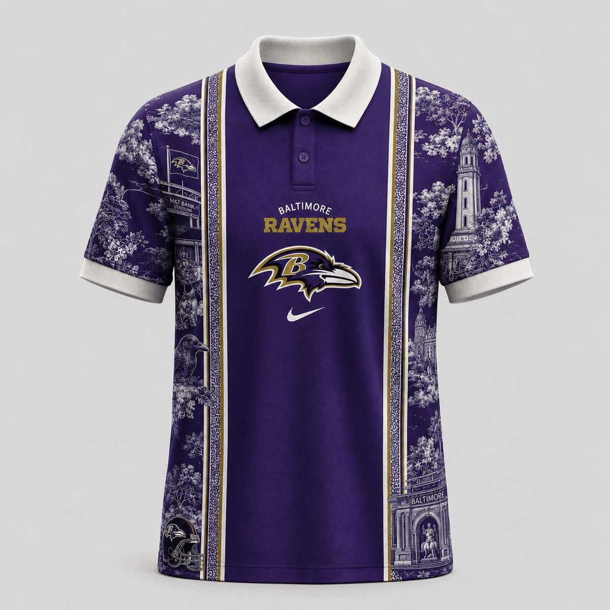 BR Premium NFL Heritage Cityscape Polo Shirt for Loyal Fans