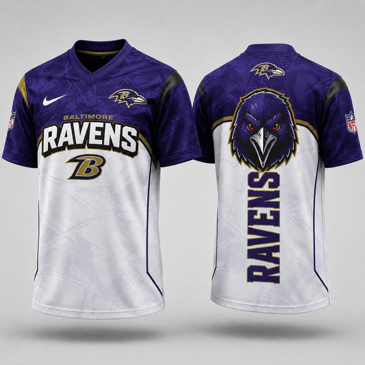BR Premium NFL Power Graphic 3D V-neck Shirt