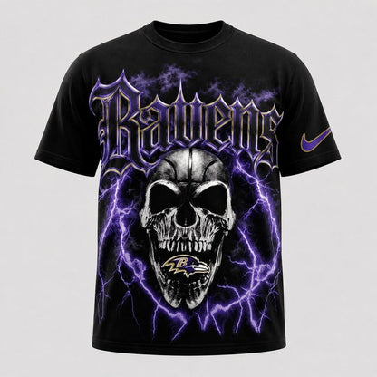 BR Premium NFL Premium Skull Lightning Graphic T-Shirt