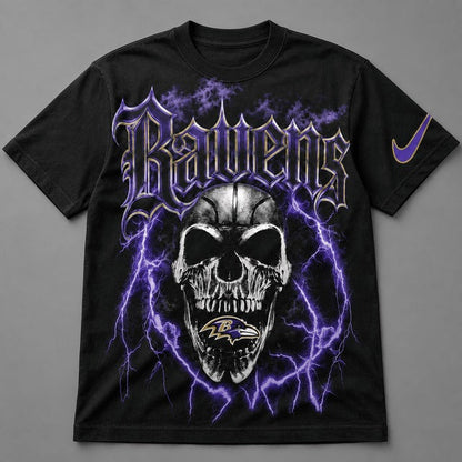 BR Premium NFL Premium Skull Lightning Graphic T-Shirt