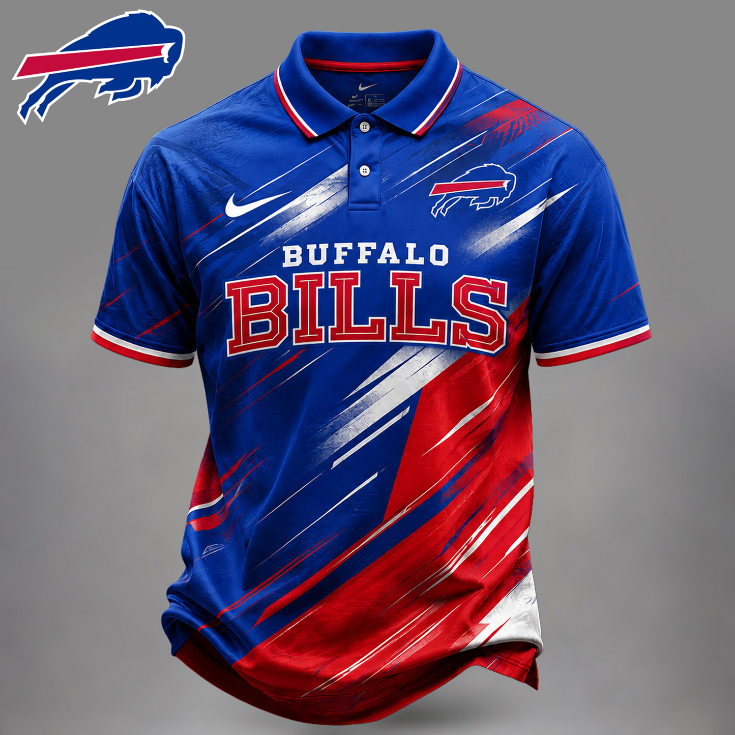BUF x NFL Premium Bold Stripe Polo Shirt