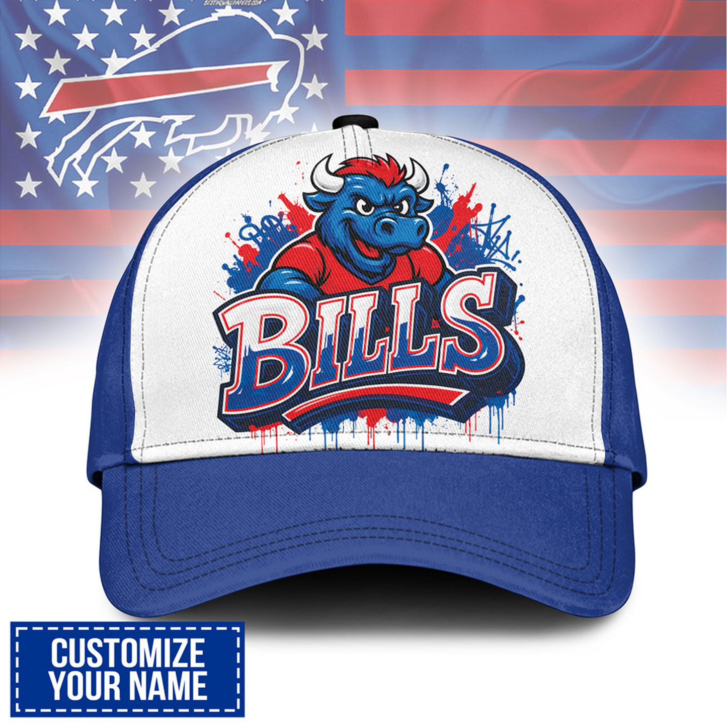 BUF x NFL Premium Custom Graffiti Team Cap