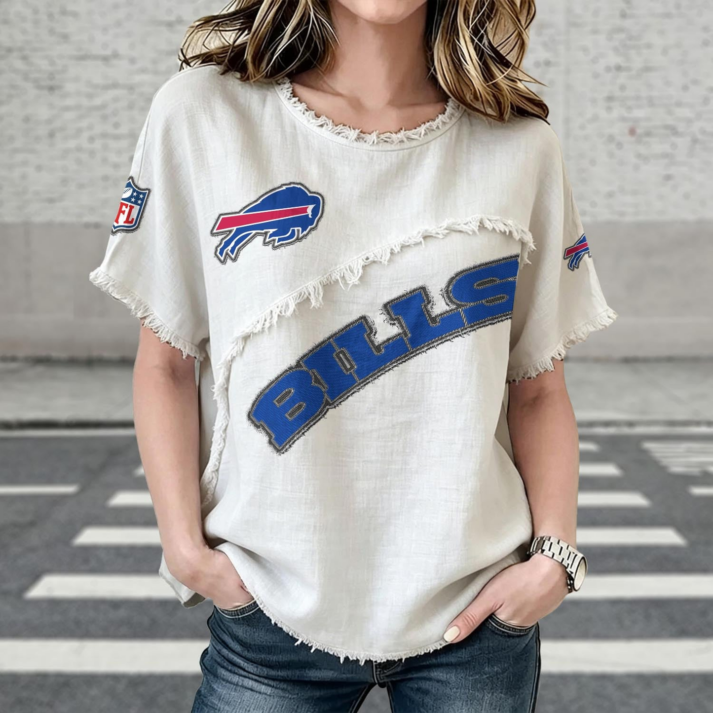 BUF x NFL Women’???s Vintage O-Neck 2905 DatND DVT