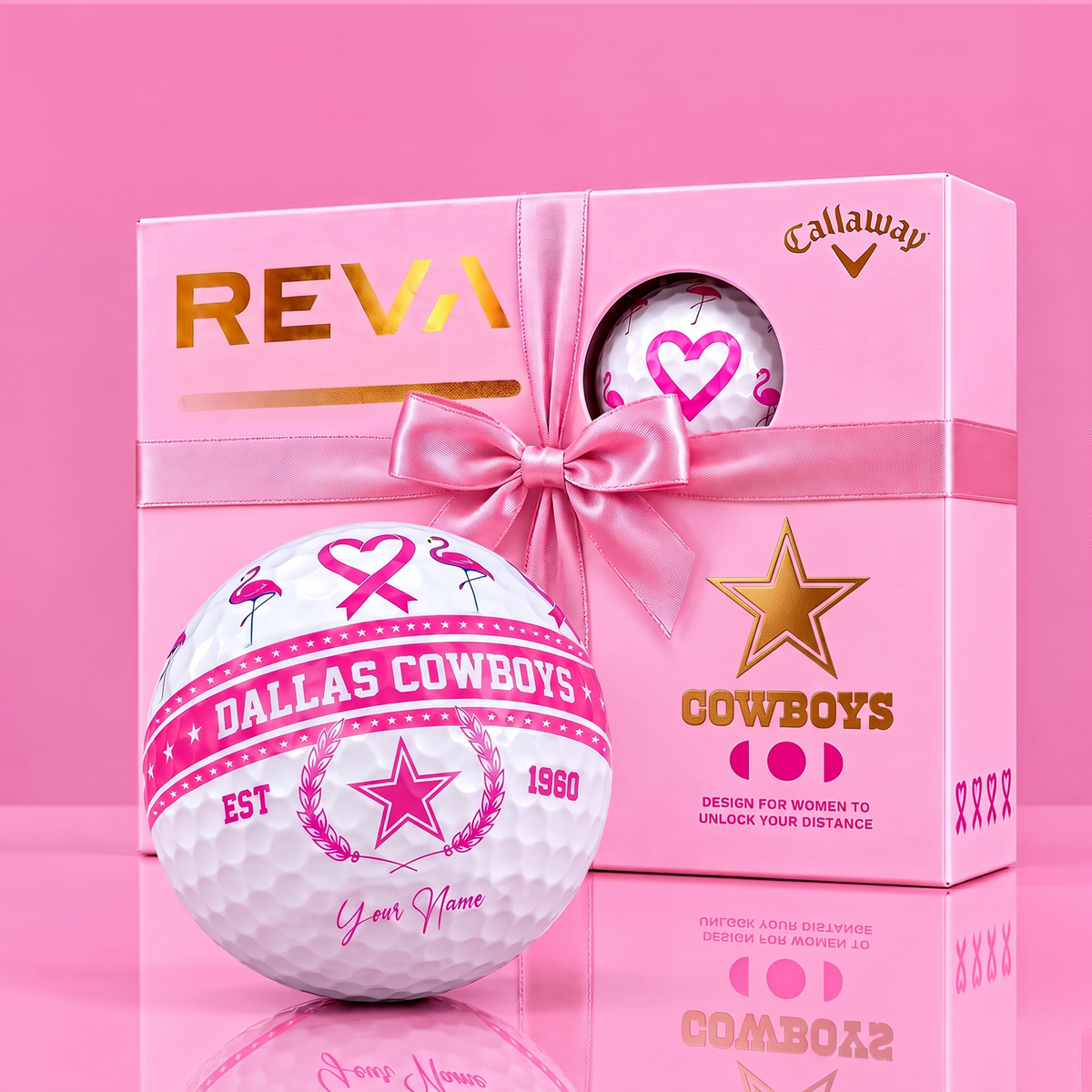 CALLAWAY REVA X PREMIUM NFL DC DELUXE PERSONALIZED GOLF BALL FOR WOMEN TOURNAMENT LIMITED EDITION V2