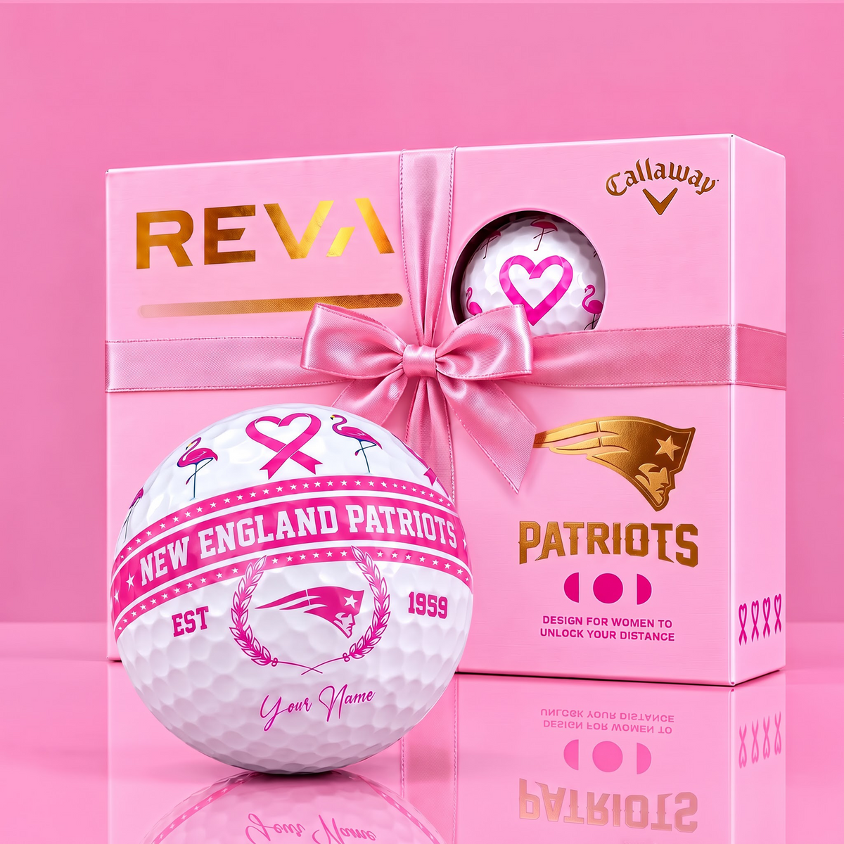 CALLAWAY REVA X PREMIUM NFL NEP DELUXE PERSONALIZED GOLF BALL FOR WOMEN TOURNAMENT LIMITED EDITION V2